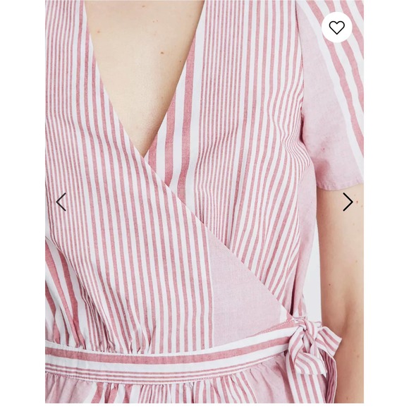 Madewell Ruffle-Hem Wrap Top in Stripe Mix Large - Picture 4 of 10